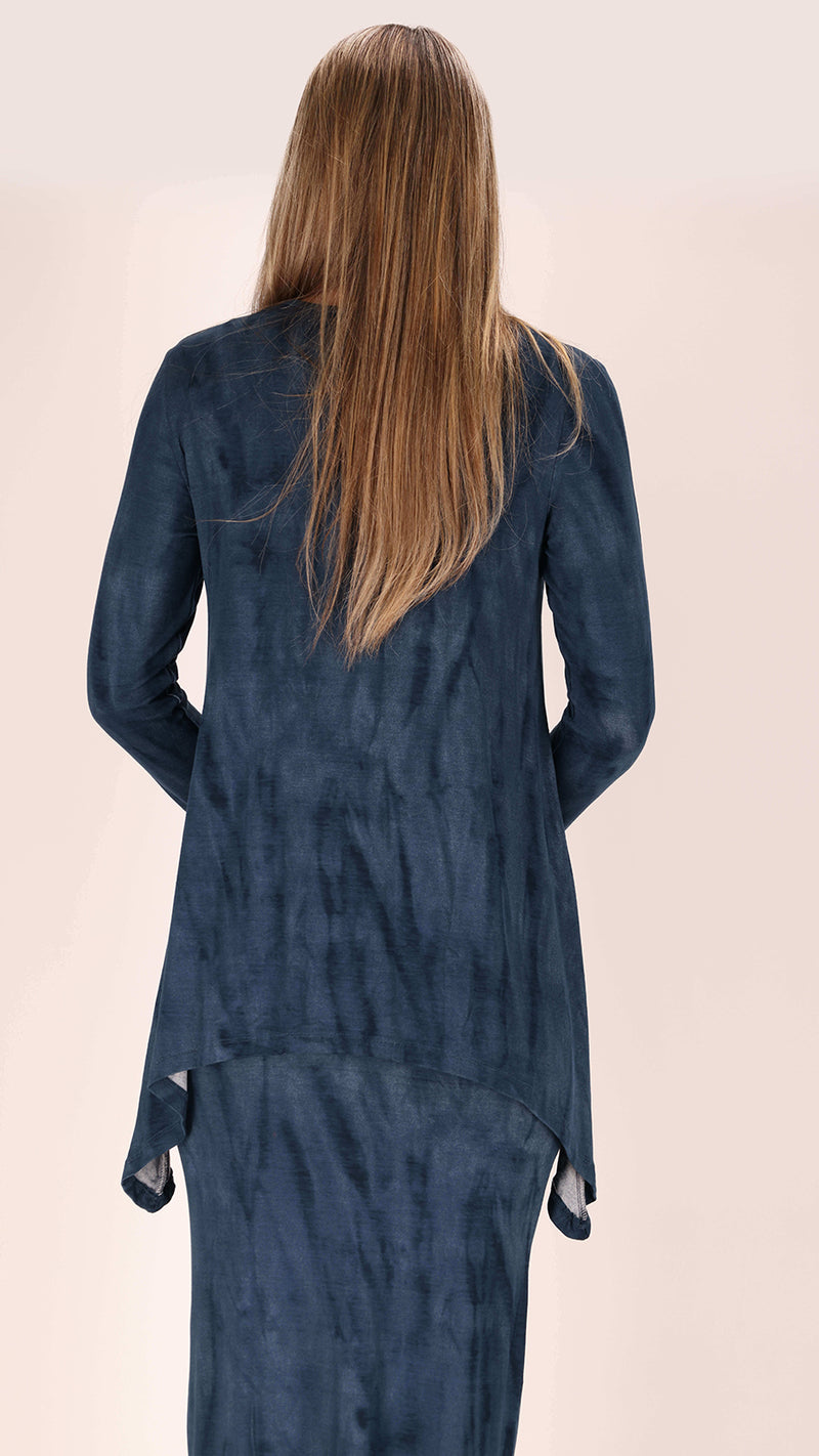 Asymmetric T-shirt / Navy Tie Dye