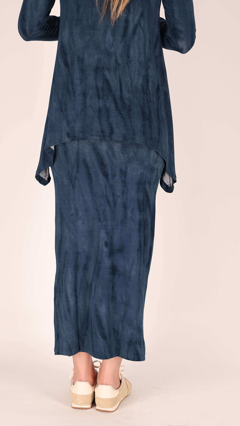 Maxi Skirt / Navy Tie Dye