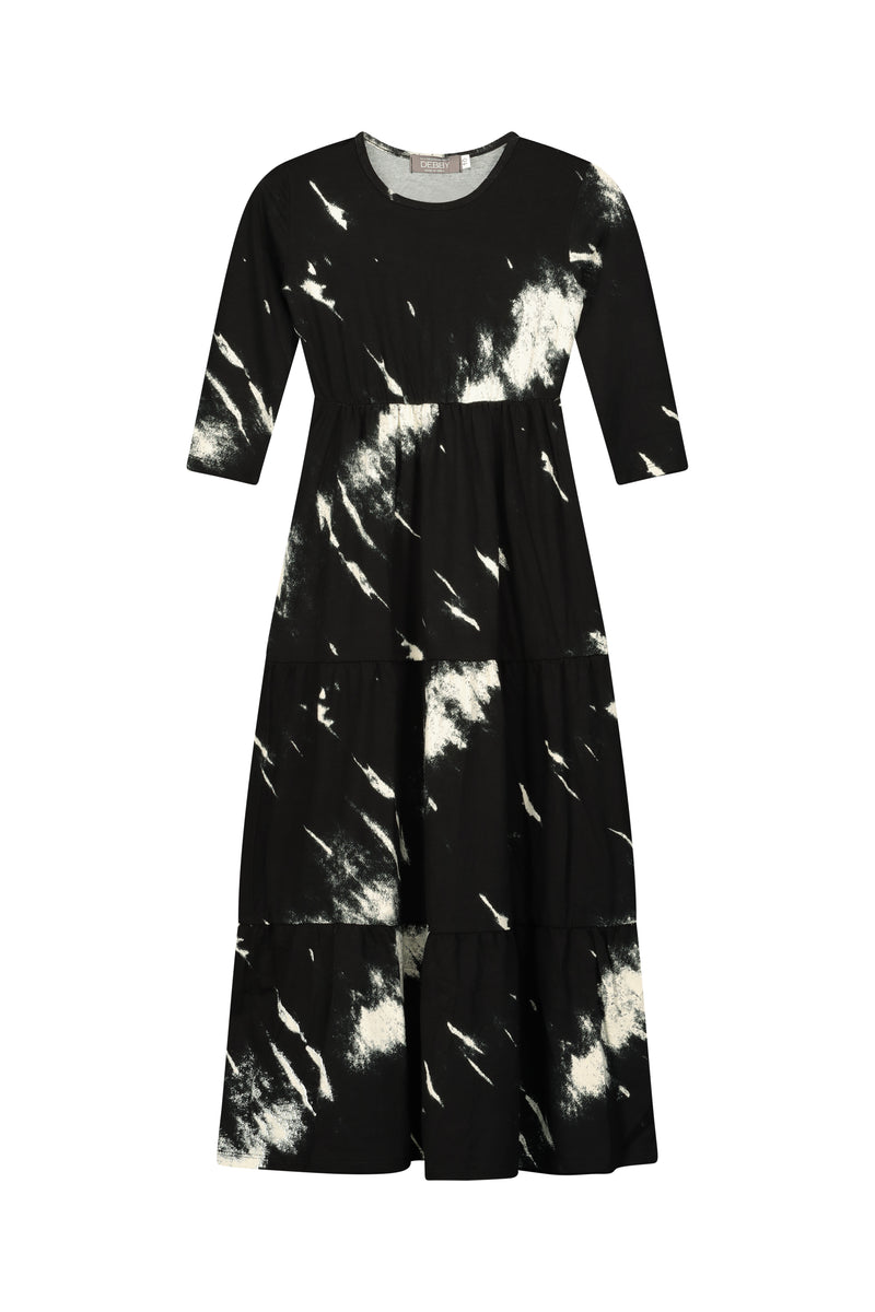 Kids Maxi Layers dress / Black Tie Dye