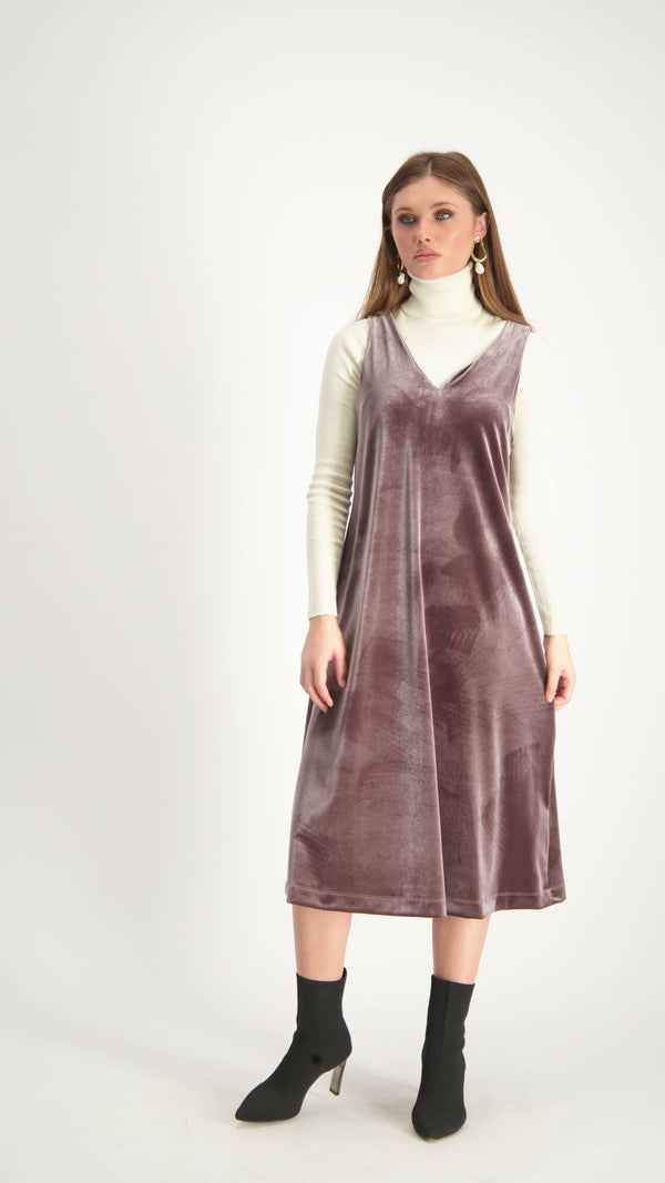 Velvet Sarafan Dress / Chapagne