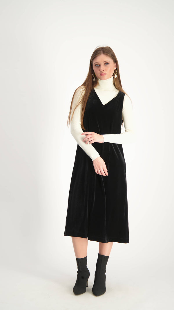 Velvet Sarafan Dress / Black