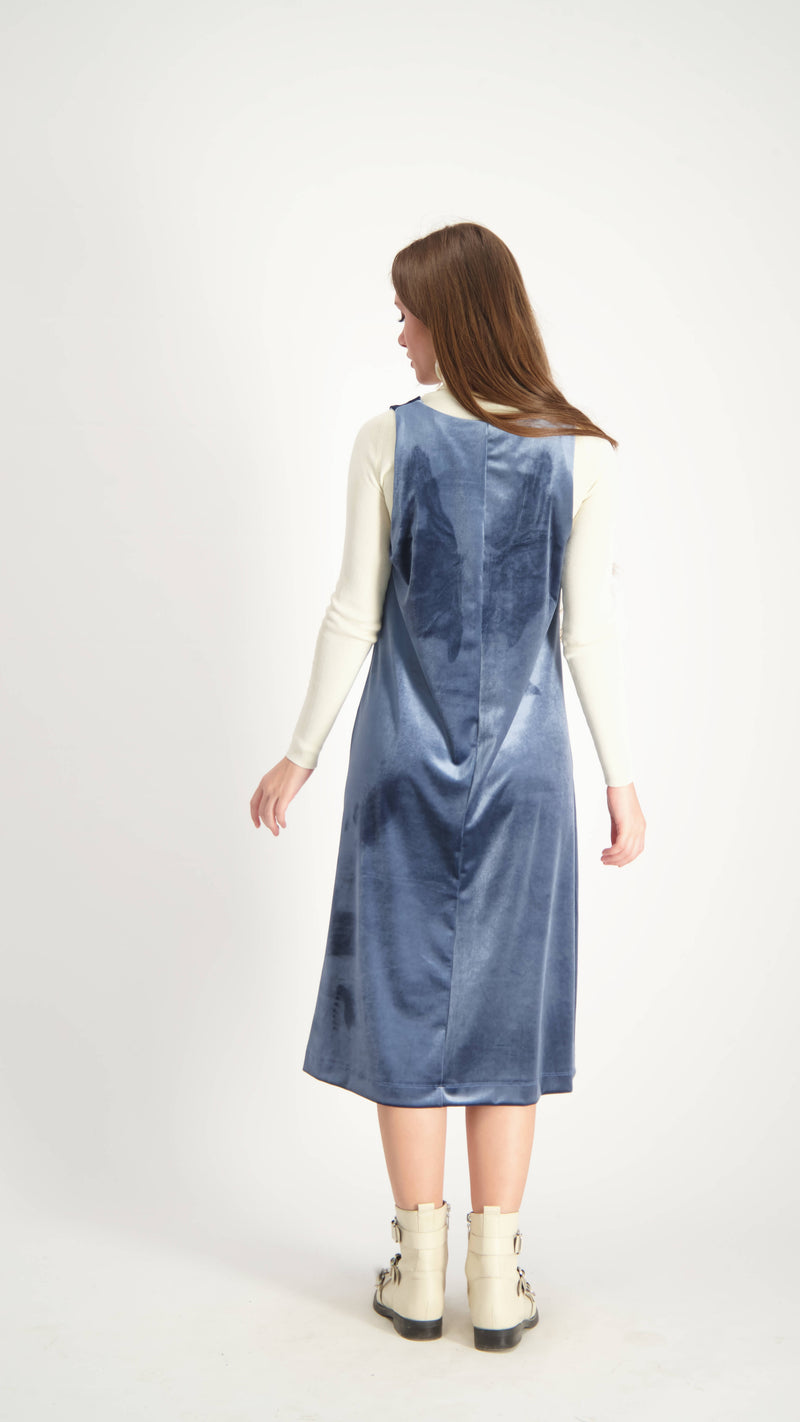 Velvet Sarafan Dress / Petrol