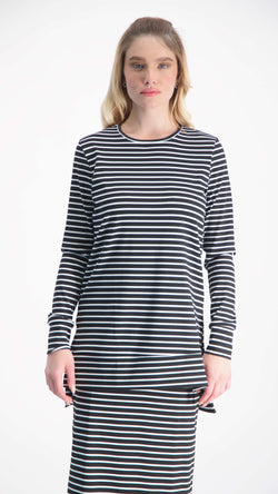 Ribbed T-Shirt / Black & White Line