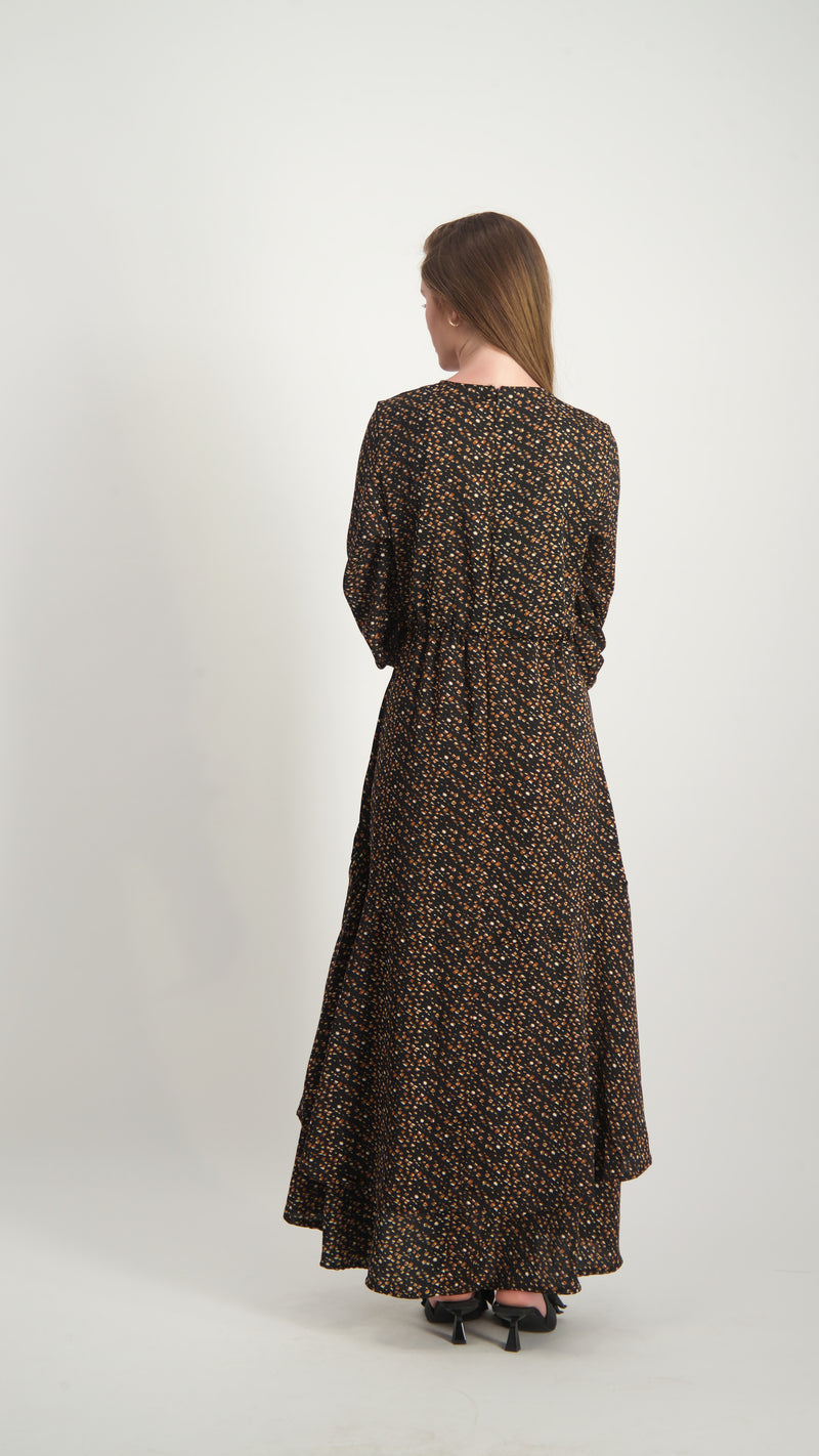Ruffle Layers Dress / Brown Point