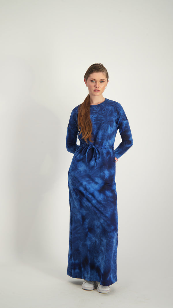 Belted Dress / Blue Tie Dye