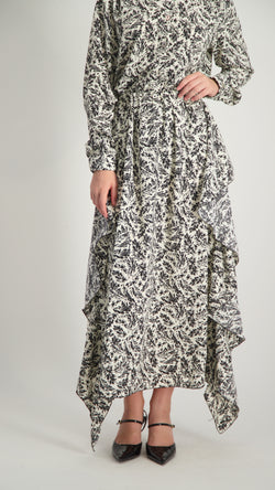 Elegant Maxi Skirt / Leaves