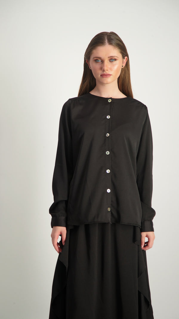 Elegant Button Shirt / Black