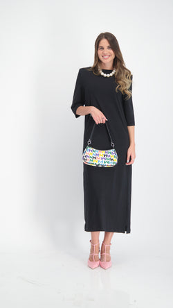 Square Maxi Dress / Black