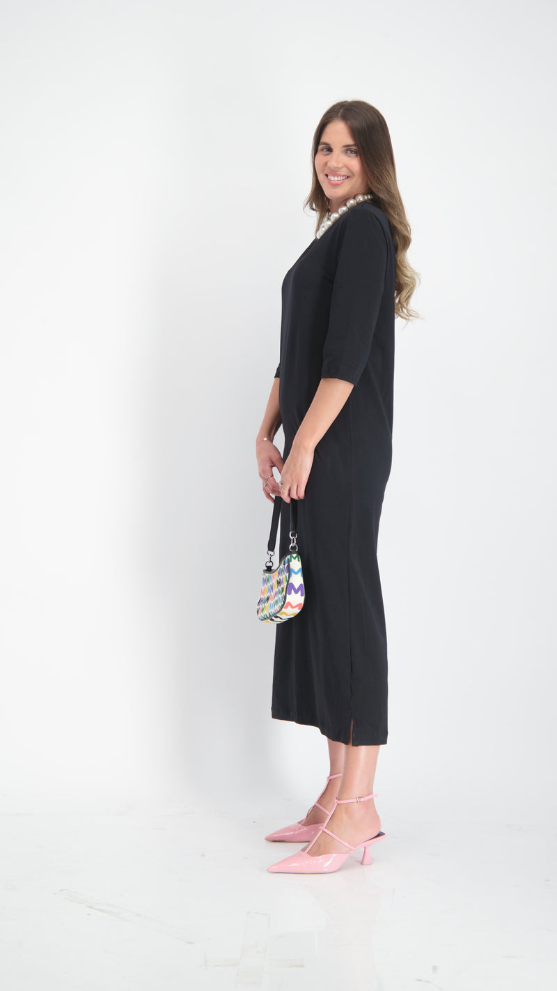 Square Maxi Dress / Black