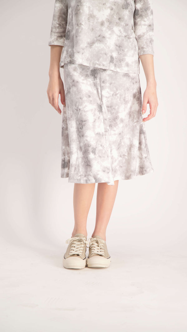 Waffle A-line Skirt / Grey Tie Dye