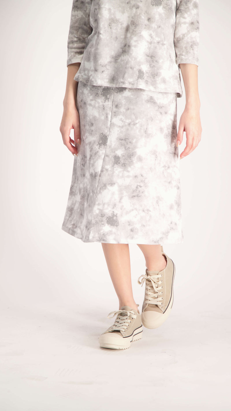 Waffle A-line Skirt / Grey Tie Dye