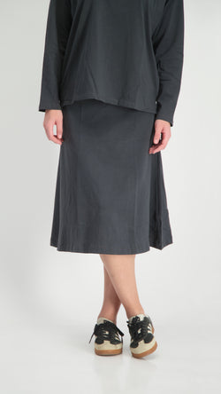 Cotton A-line Skirt / Grey