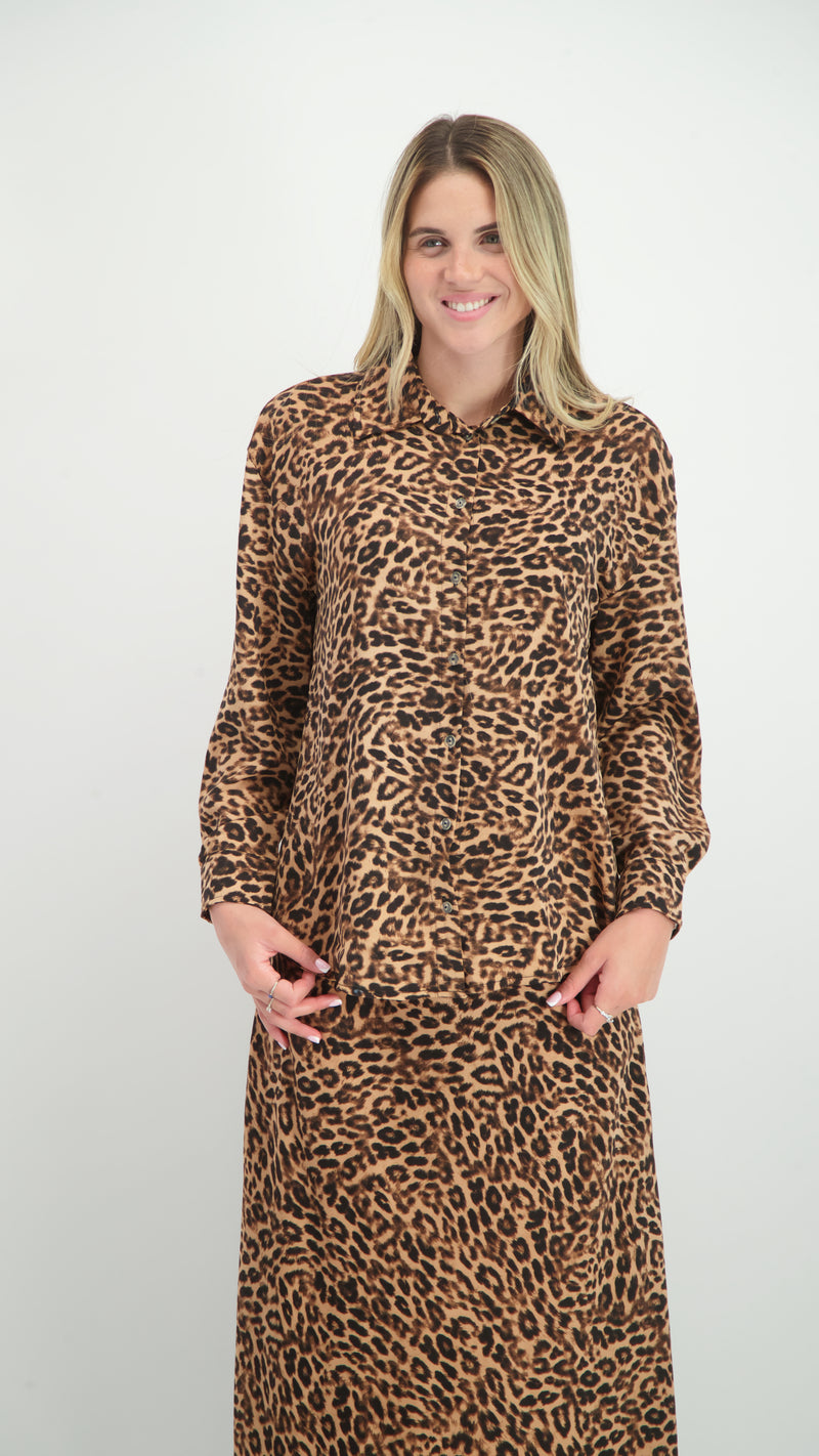 Elegant Button Shirt / Leopard