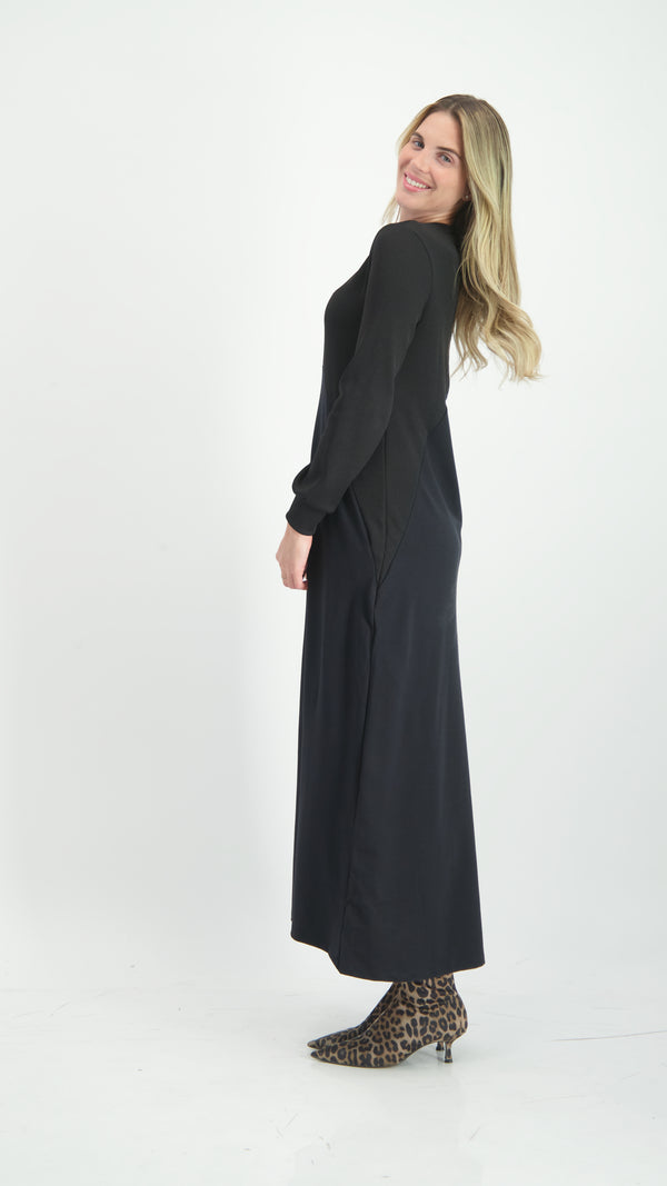 Maxi Waisted Dress / Black