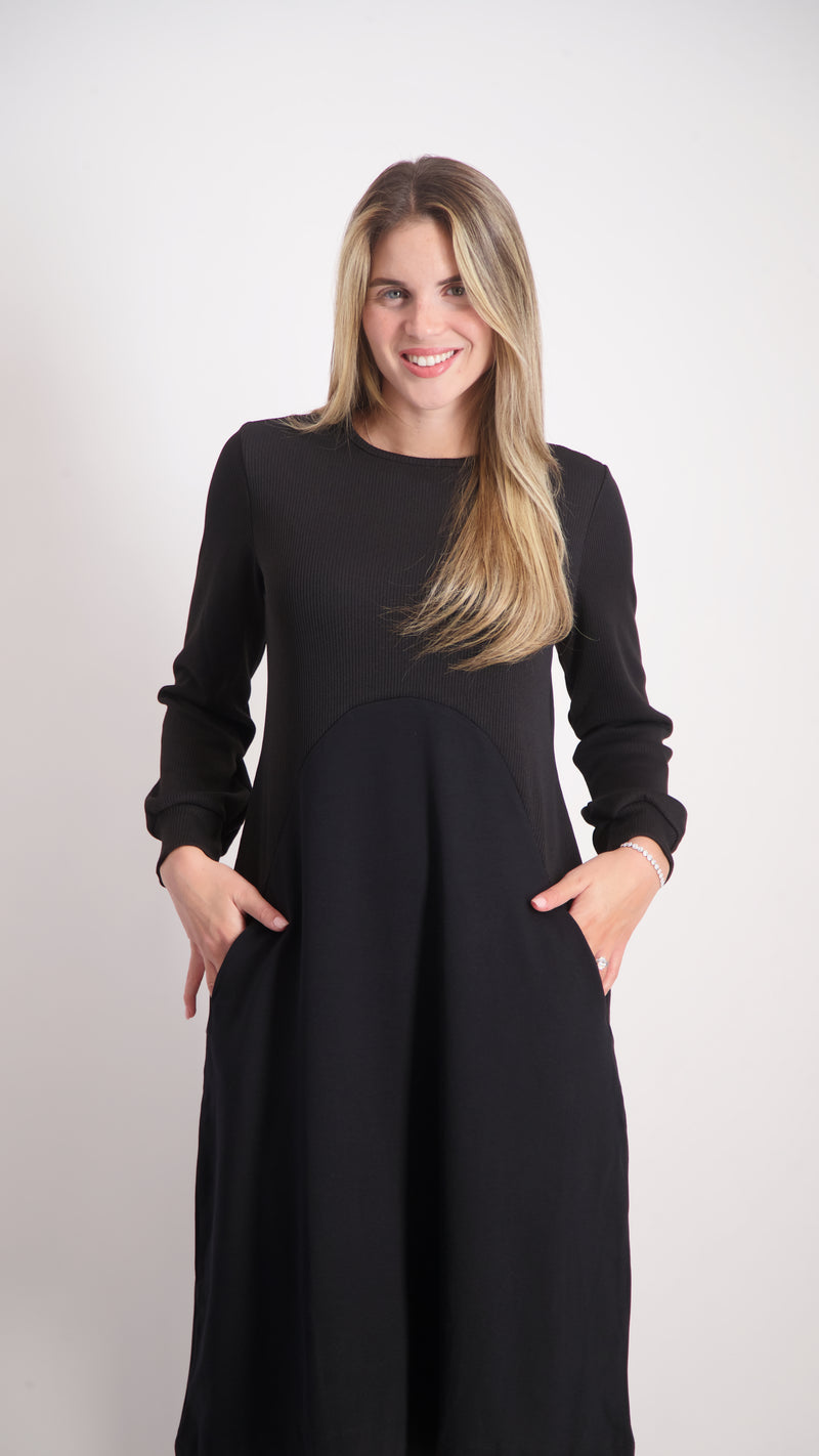 Waisted Dress / Black