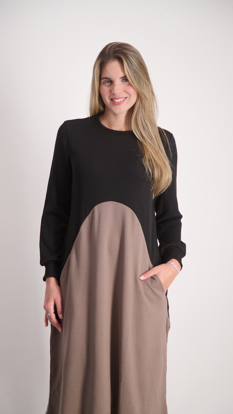 Waisted Dress / Brown