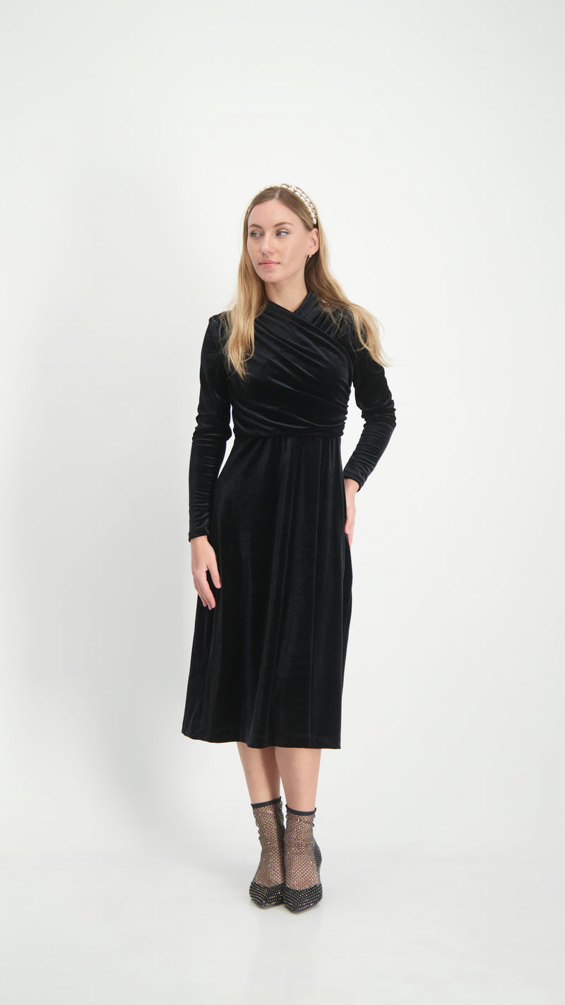 Velvet Sheath Dress / Black