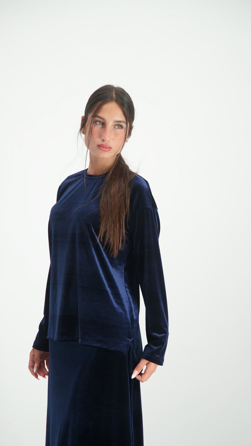 Velvet T-Shirt / Navy