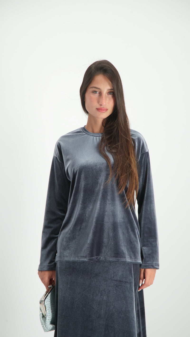 Velvet T-Shirt / Grey