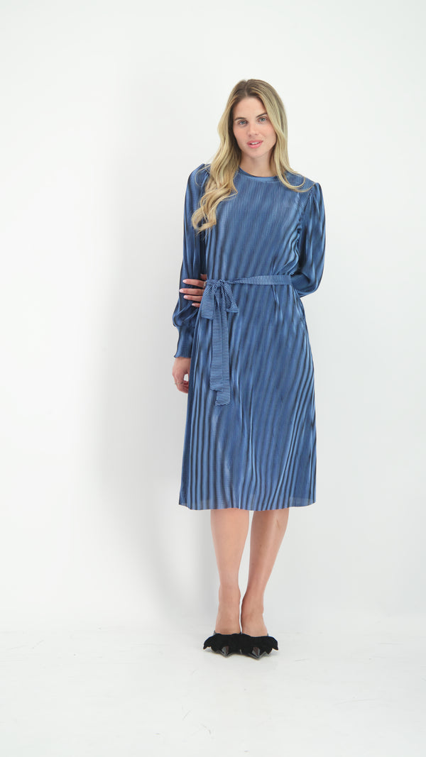 A-line Plisse Dress / Blue