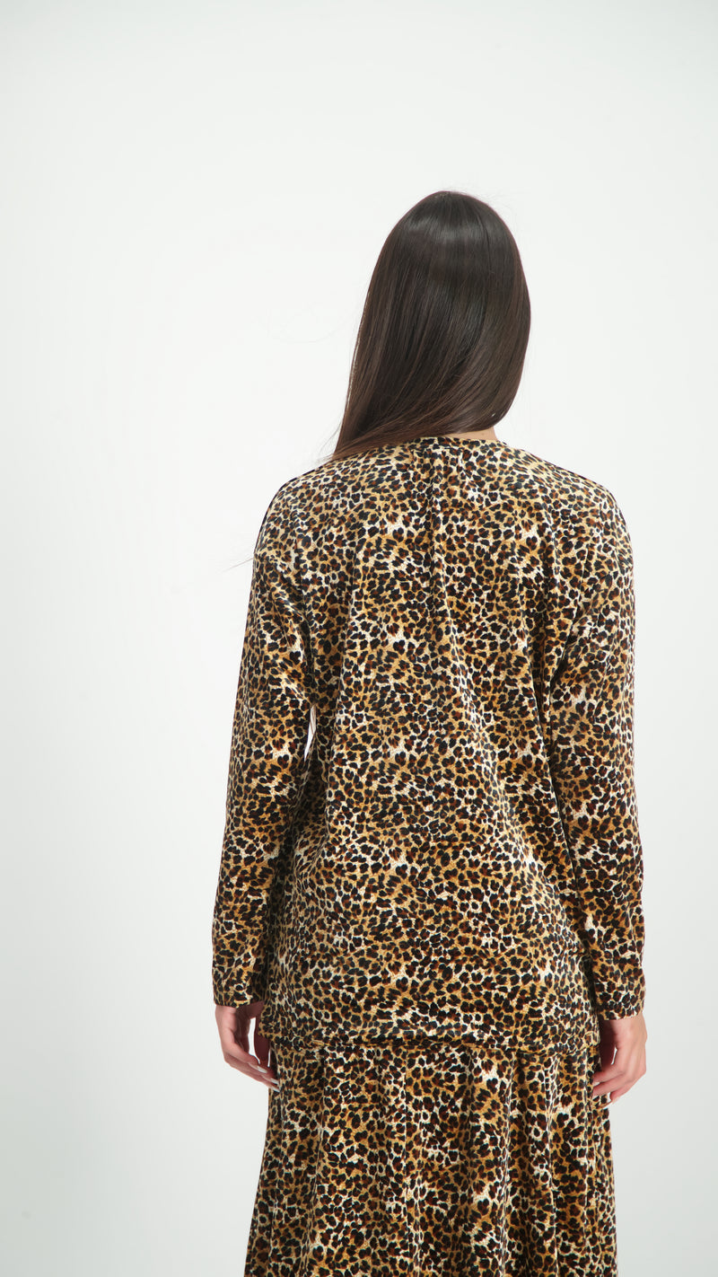 Velvet T-Shirt / Brown Leopard