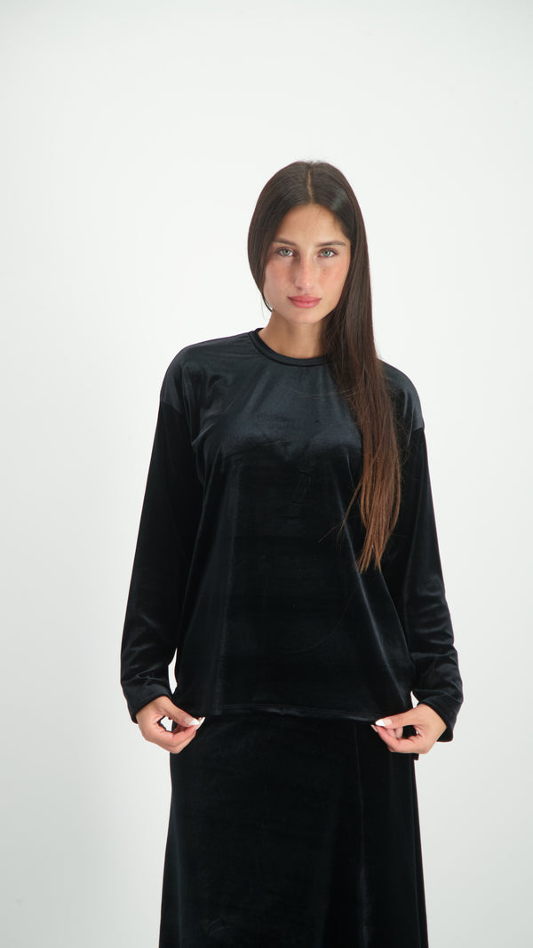 Velvet T-Shirt / Black