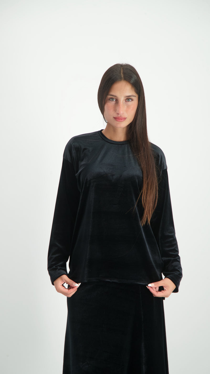 Velvet T-Shirt / Black