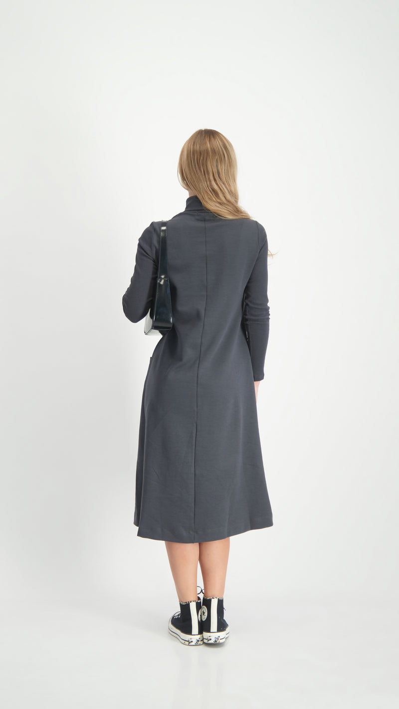 Turtleneck Pocket Dress / Grey