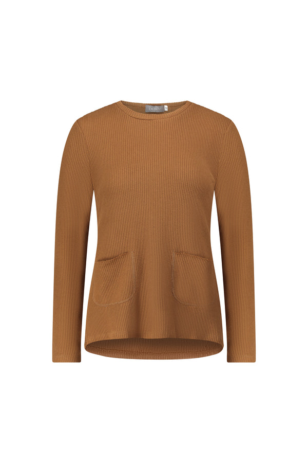 Knit Pocket T-Shirt / Camel