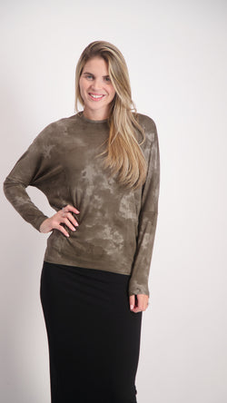 Bat Shirt / Olive Tie Dye