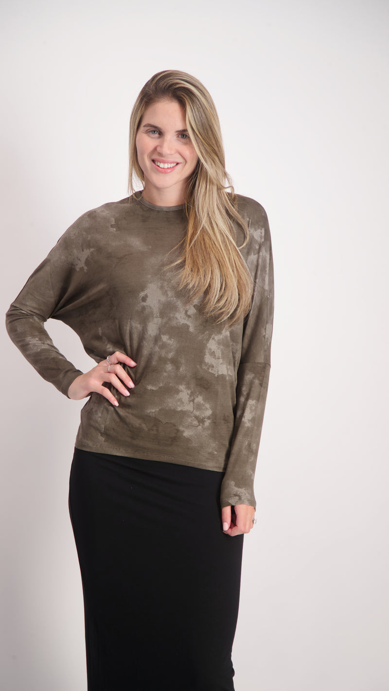 Bat Shirt / Olive Tie Dye