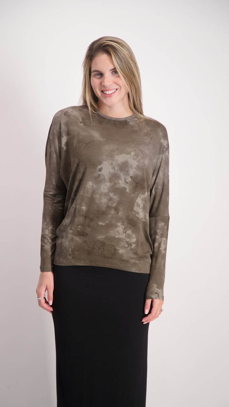 Bat Shirt / Olive Tie Dye
