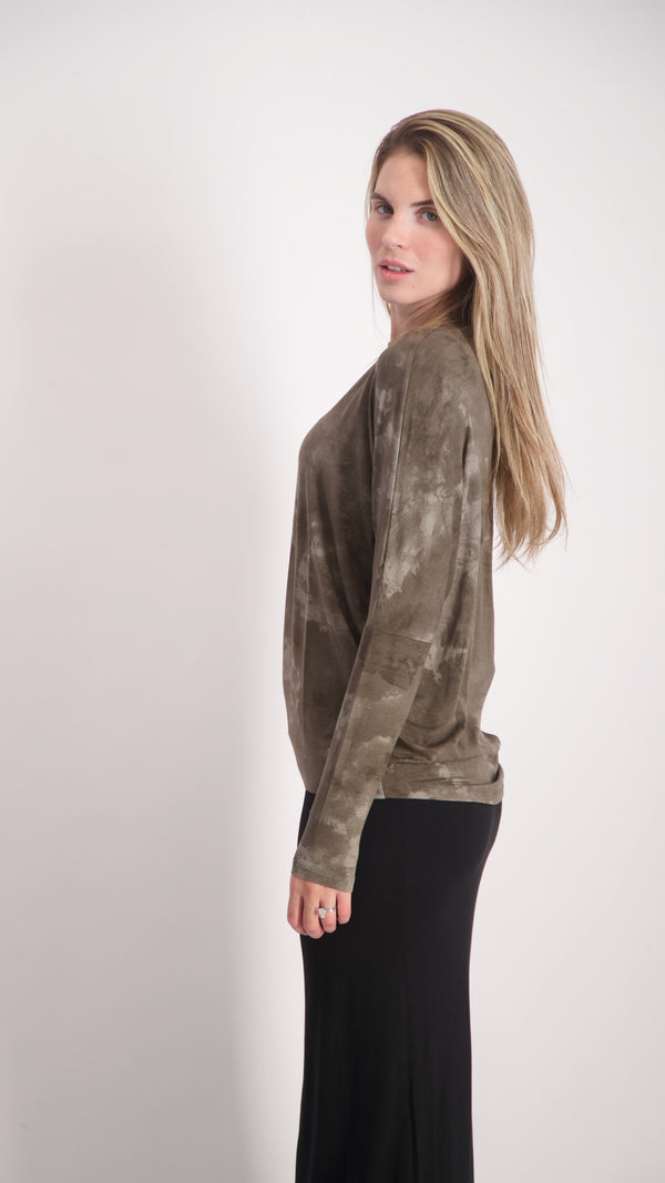 Bat Shirt / Olive Tie Dye