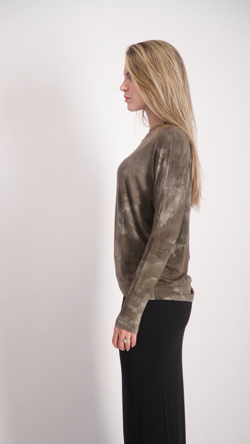 Bat Shirt / Olive Tie Dye