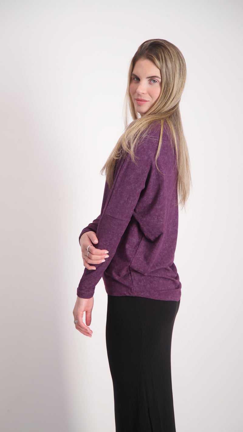 Bat Shirt / Ribbed Burgandy Tie Dye