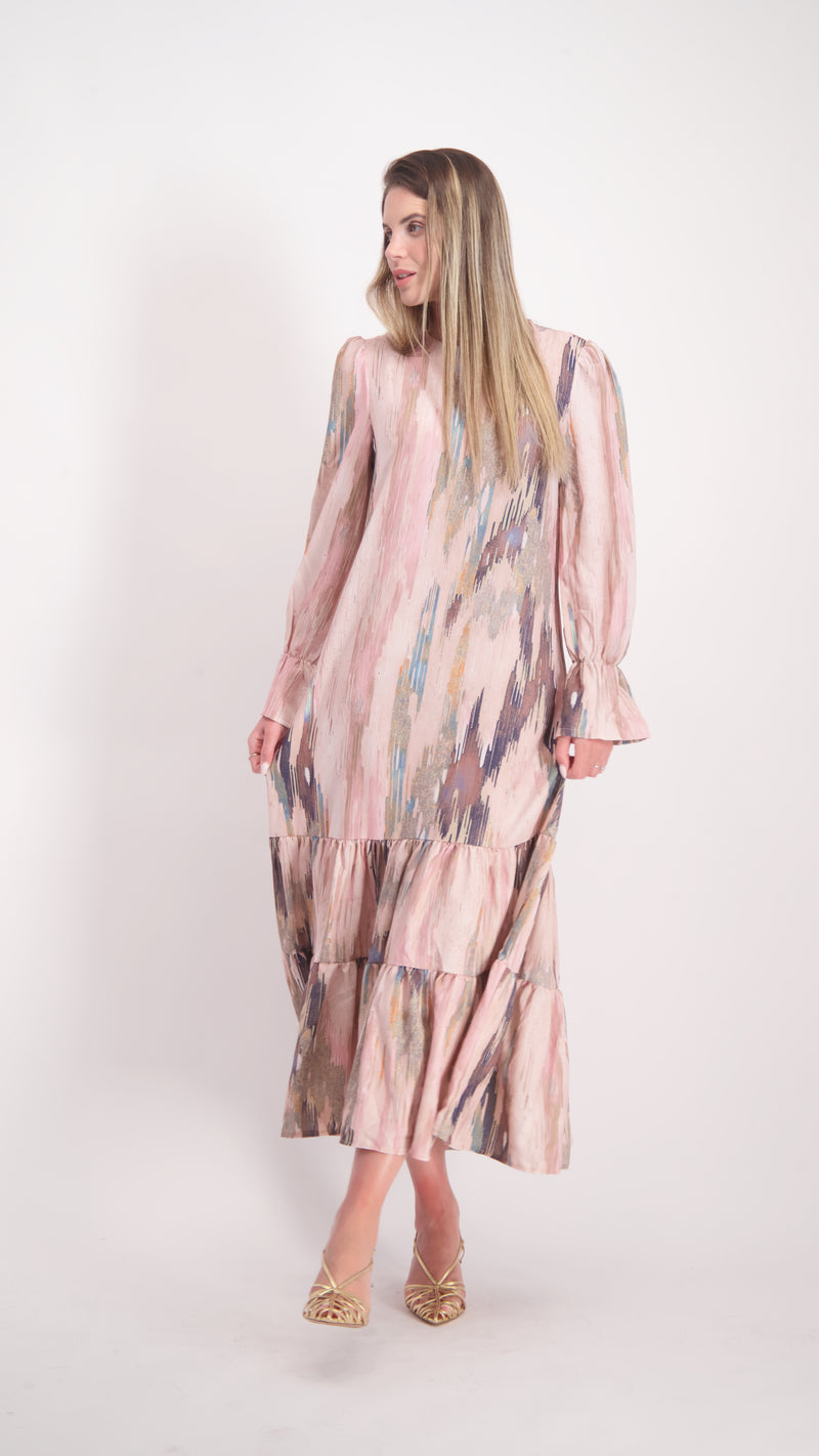 Elegant Layers Dress / Rose Splash