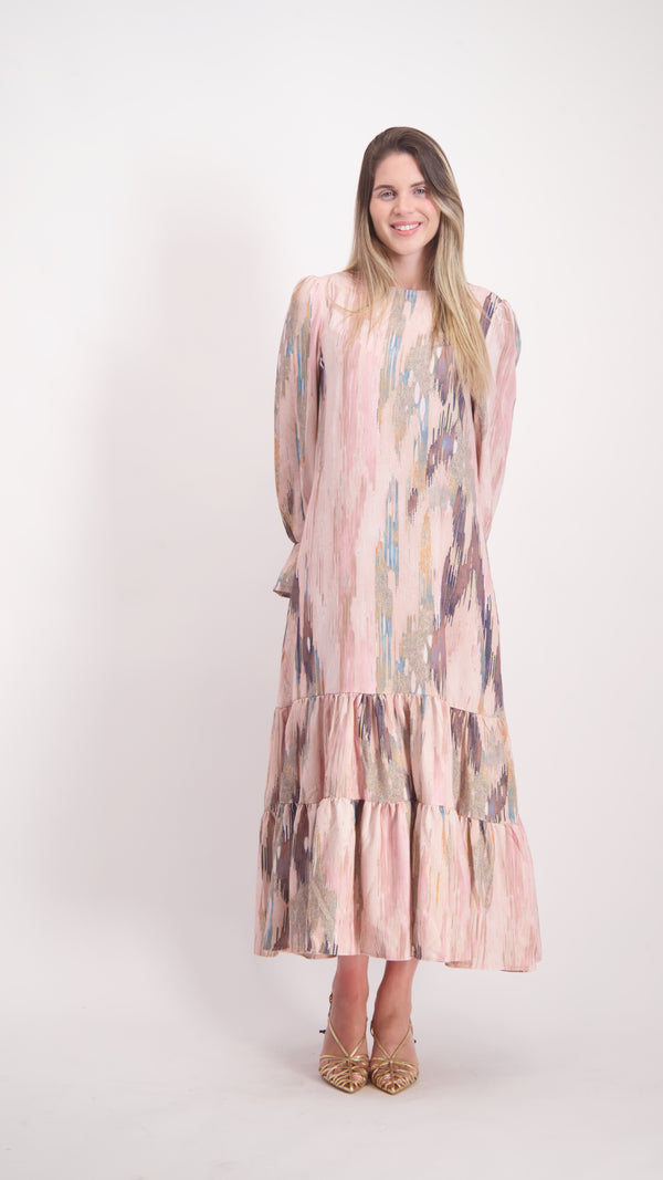Elegant Layers Dress / Rose Splash