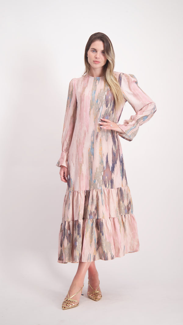 Elegant Layers Dress / Rose Splash