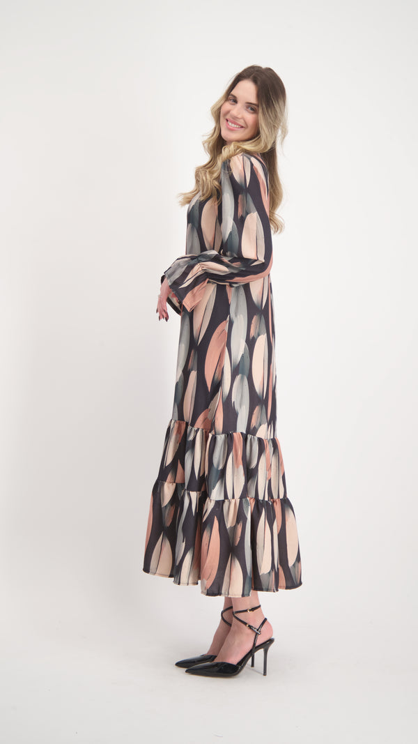 Elegant Layers Dress / Peach Splash
