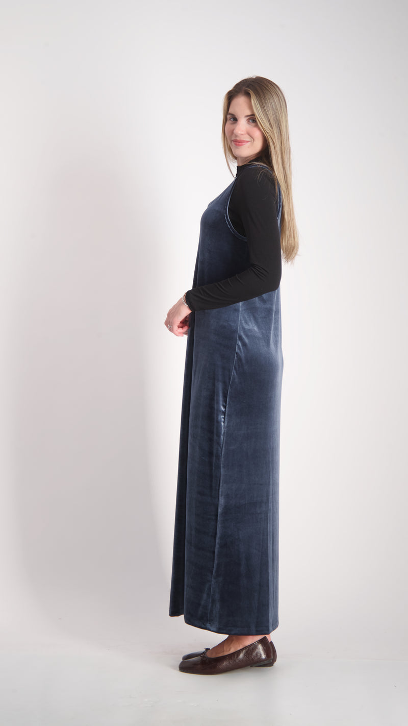 Velvet Sarafan Dress / Petrol
