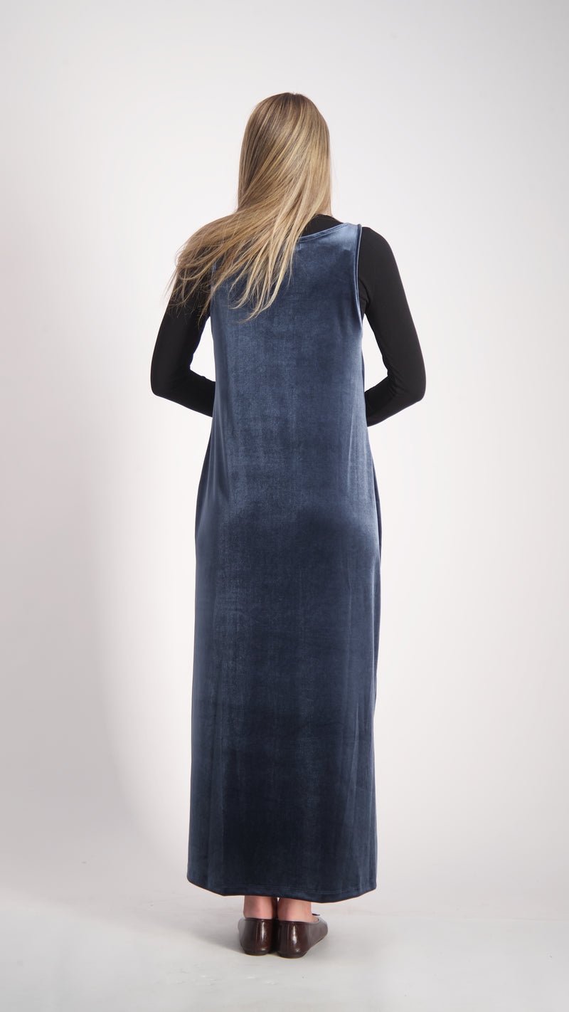 Velvet Sarafan Dress / Petrol