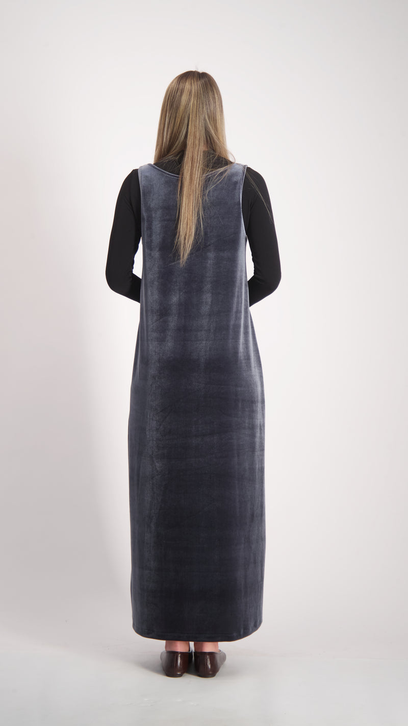 Velvet Sarafan Dress / Grey
