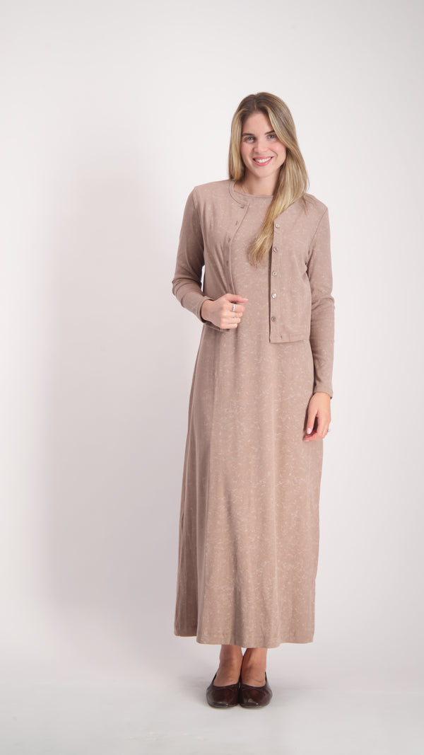 Cardigan + Sarafan Set / Beige Acid