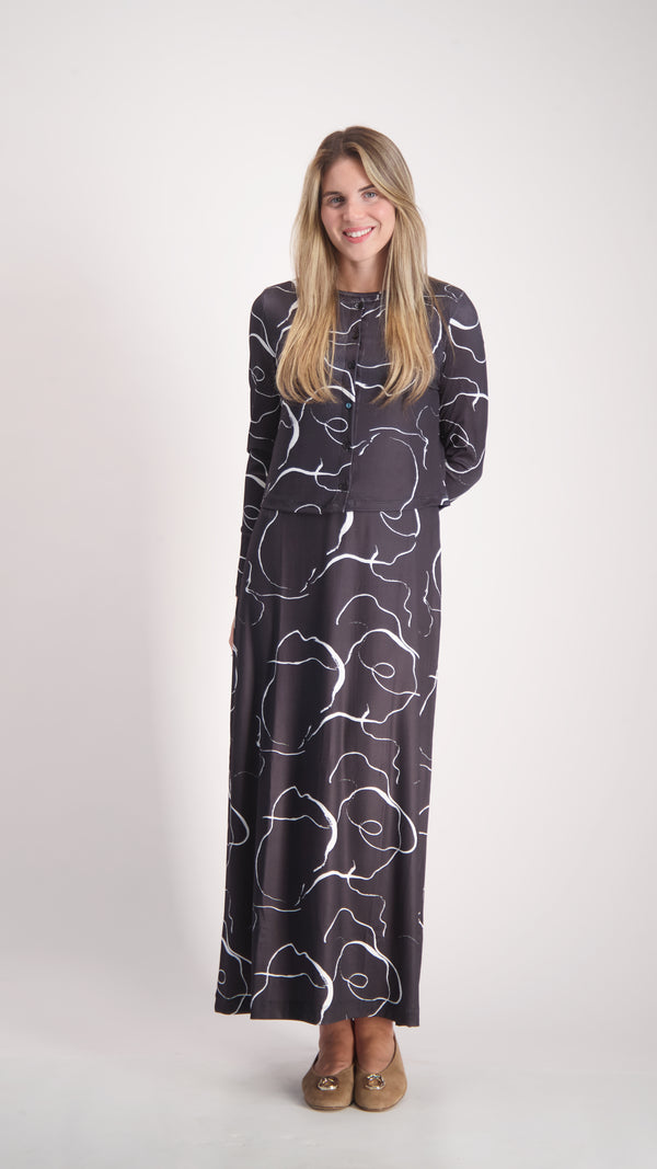 Cardigan + Sarafan Set / Black Splash