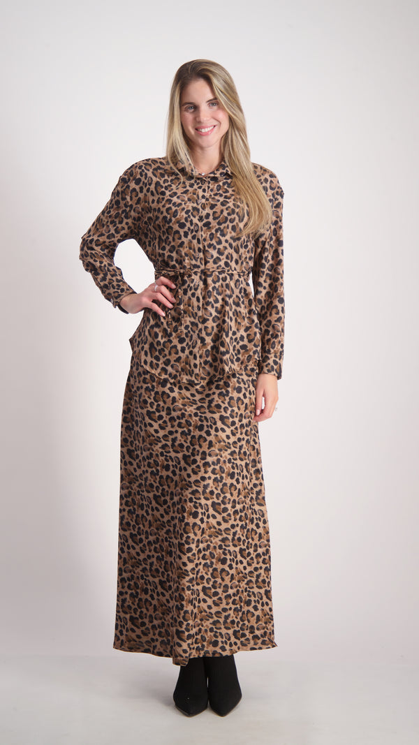 Elegant Maxi Skirt / Leopard