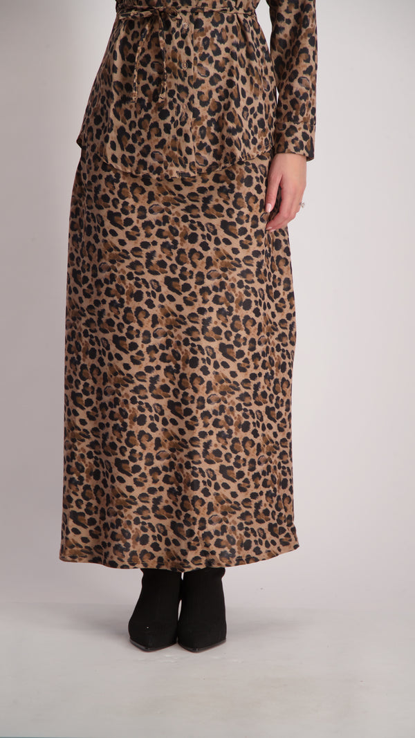 Elegant Maxi Skirt / Leopard