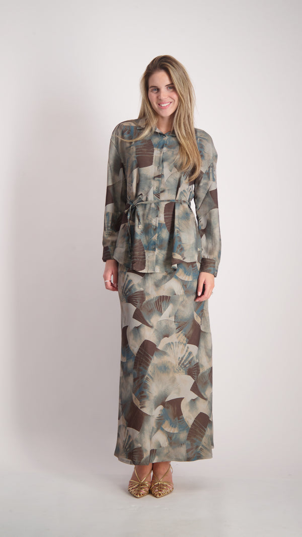 Elegant Button Shirt / Grey Splash