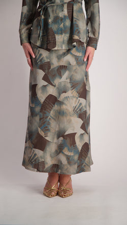 Elegant Maxi Skirt / Grey Splash
