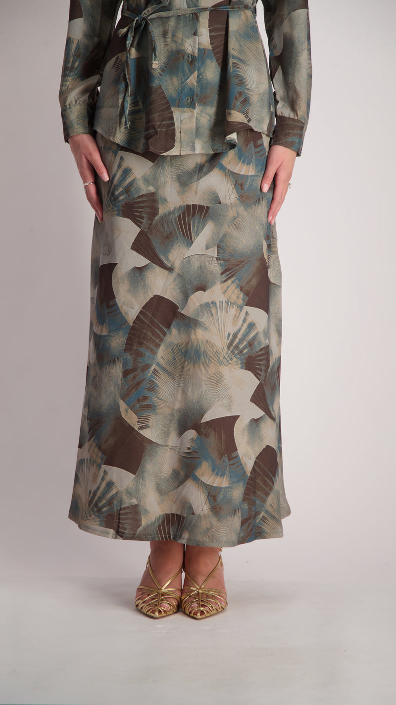 Elegant Maxi Skirt / Grey Splash