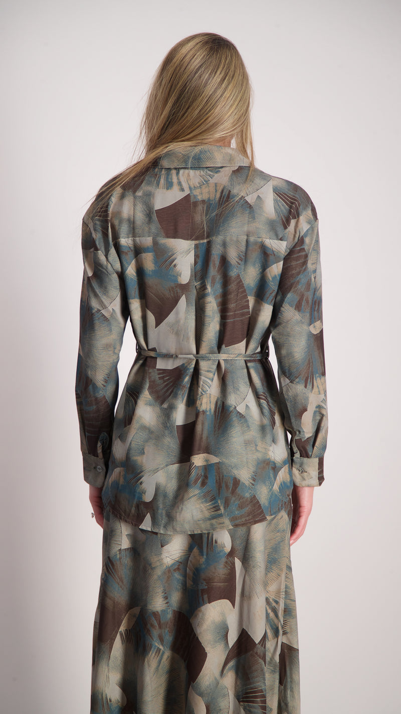 Elegant Button Shirt / Grey Splash